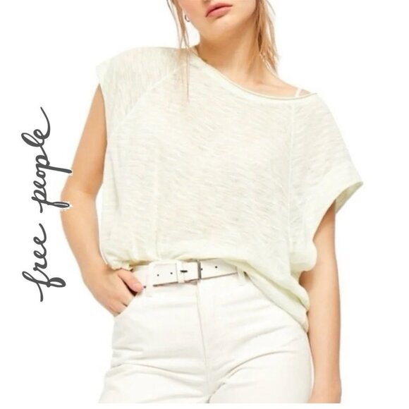 NWT ~ FREE PEOPLE HALO LOOSE STRIPED TOP sz L - Picture 1 of 12